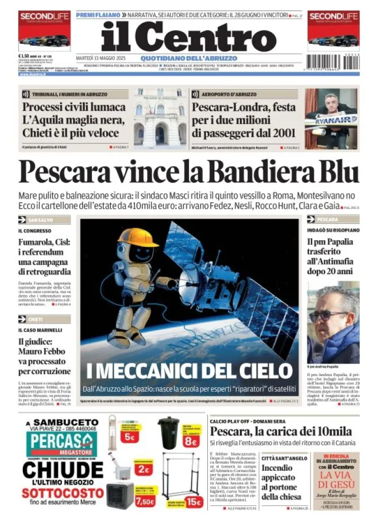 Prima-pagina-il centro-oggi-edizione-del-2025-05-13